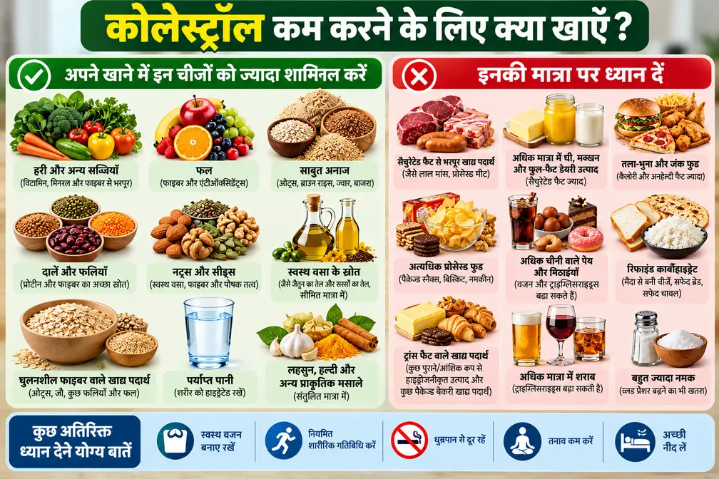 कोलेस्ट्रॉल कम करने के लिए क्या खाएं और किन खाद्य पदार्थों की मात्रा कम रखें