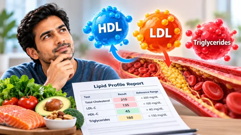 कोलेस्ट्रॉल, LDL, HDL और ट्राइग्लिसराइड्स को समझाती लिपिड प्रोफाइल रिपोर्ट